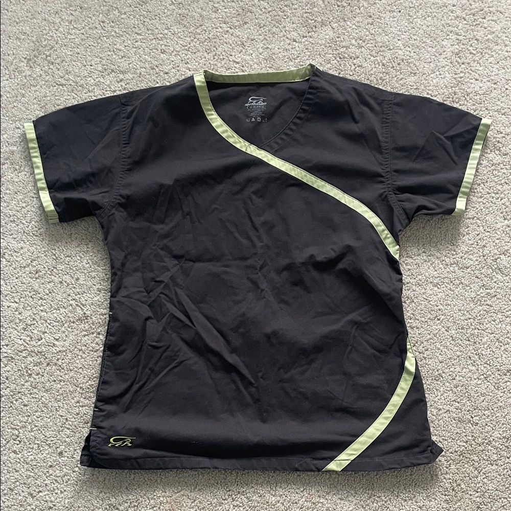 Black and Green Women's Scrub Top